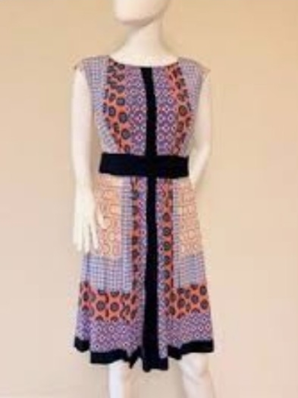 Boden Women's Dress Multicolor Geometric Print A-Line Dress Size 8R